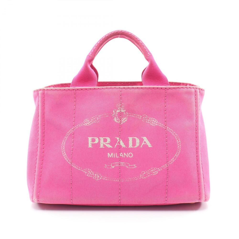 Prada CANAPA Tote Bag Canvas Pink